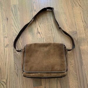 Suede and Leather Cole Haan Messenger Bag—VG Condition